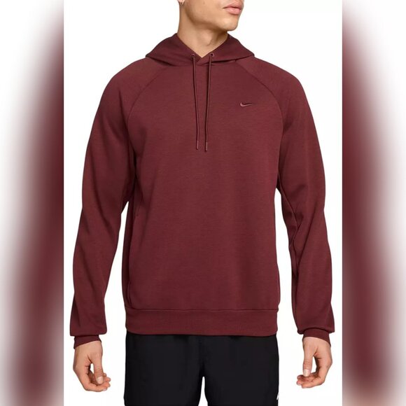 NWT Mens Nike Size S DriFIT Dark Team Red Primary Fleece Trainin Pullover Hoodie - Picture 1 of 10